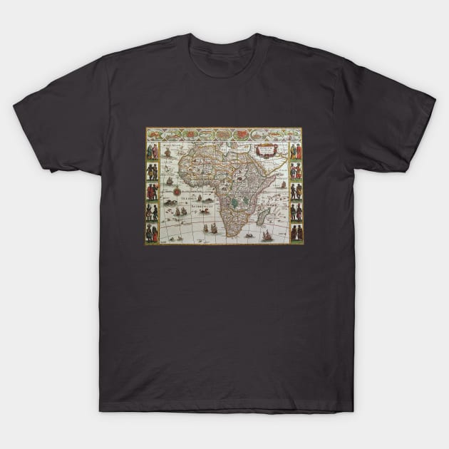 Antique Old World Map of Africa by Willem Jansz Blaeu, c.1635 T-Shirt by MasterpieceCafe